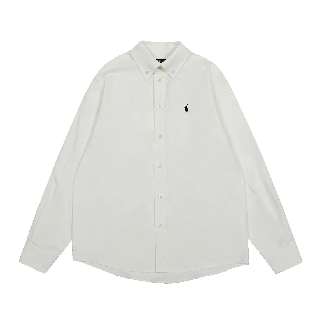 P250 Top quality" Style number: 8086# [Ralph Lauren classic basic evergreen versatile shirt long sleeves for all seasons] ✅Ralph Lauren classic Oxford spun old money style unisex couple shirt long sleeves ✅Top ceiling quality ZP original development. You can compare the real thing with the market version at will. ✅Using the original custom-woven and dyed pure cotton Oxford spinning, strong three-dimensional effect, breathable and anti-wrinkle material, comfortable upper body. ✅Washing treatment, tight and soft texture, full and exquisite embroidery. Excellent sense of quality ✅Simple and versatile, perfect for lazy people to wear. This is the charm of shirts. Basic and classic. ✅The upper body looks much better than the real thing. It can be worn alone or worn in all seasons. It is highly recommended for couples. Size: S-XL. Color: Navy blue, white, pink, light blue, khaki, charcoal gray.